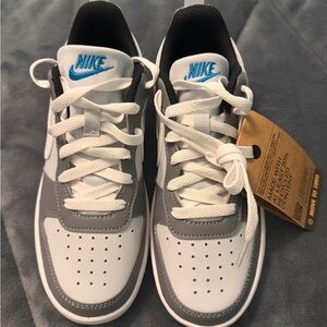 Nike White and Gray Big Kid Sneakers